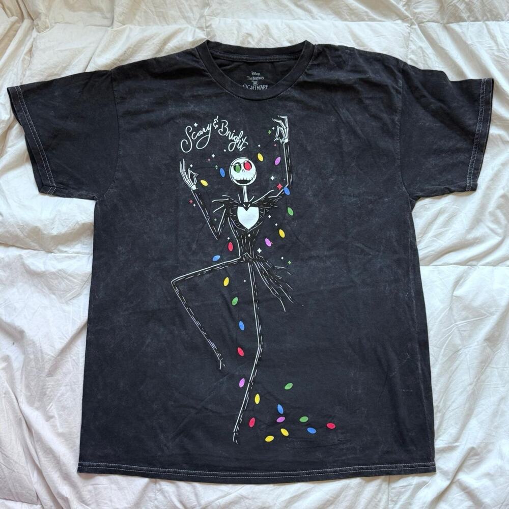 Nightmare before‎ christmas jack skellington black graphic tee sz Lhalloween